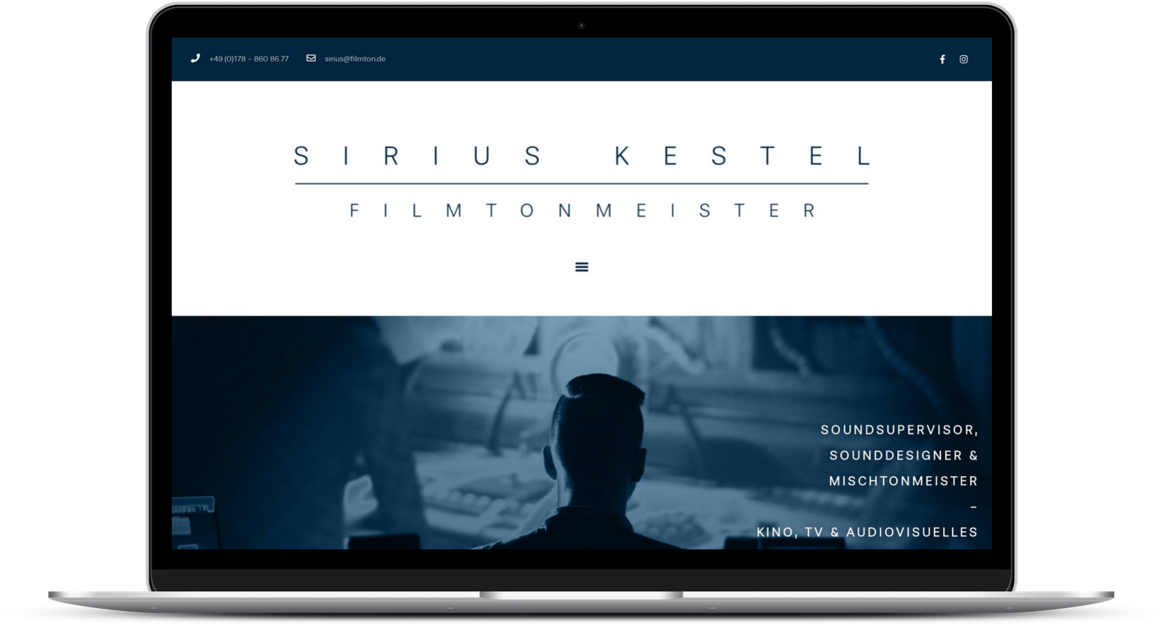 Webdesign für Sirius Kestel, Filmtonmeister