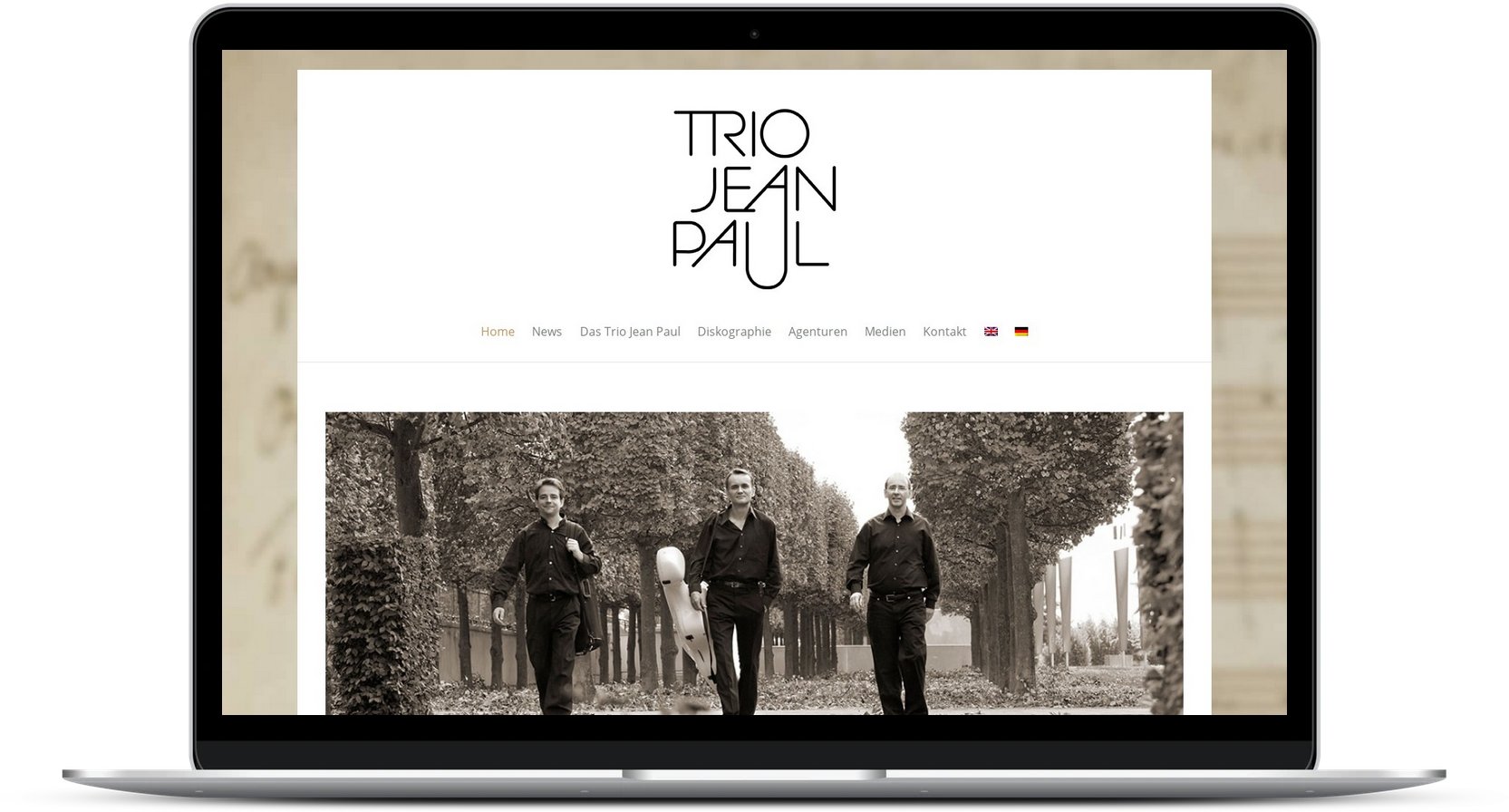 Webdesign für das Trio Jean Paul